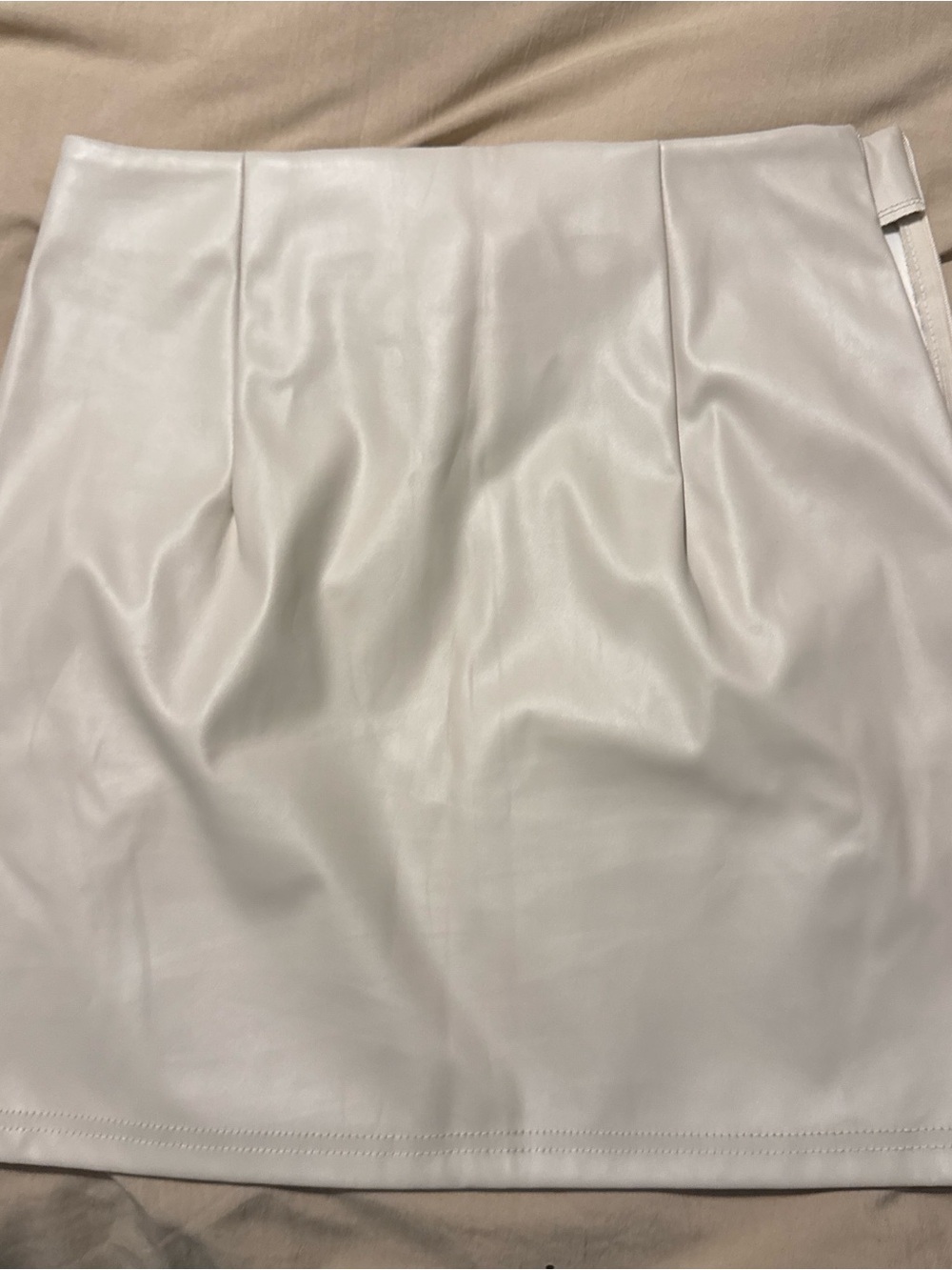 White Faux Leather Mini Skirt
